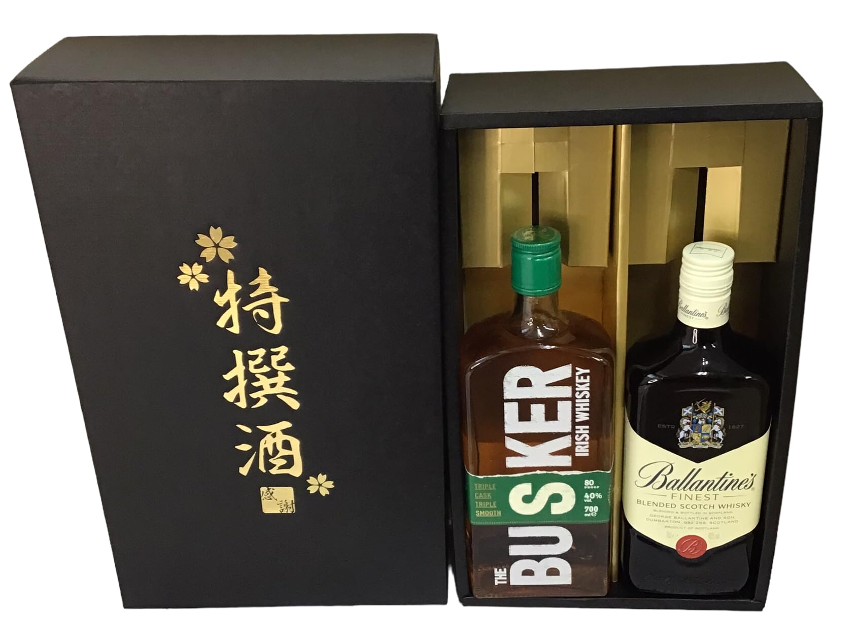 BUSKER ウイスキー 700ml セット Amazon.co.jp: 特撰酒箱入り バスカー アイリッシュ ウイスキー ＋